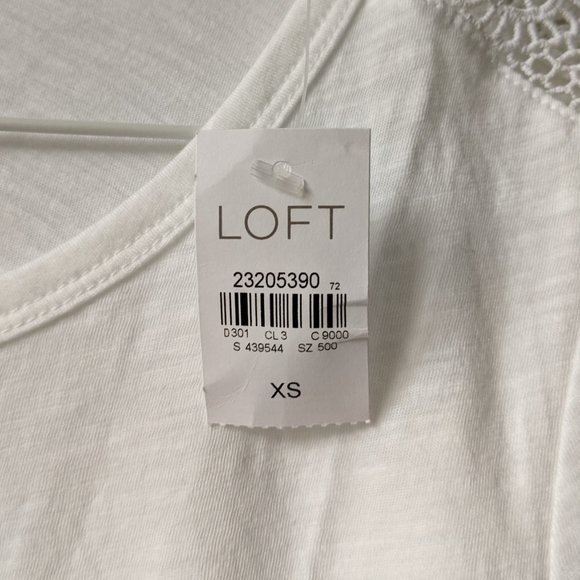 LOFT White Tee with Cotton Lace Details - Picture 6 of 10